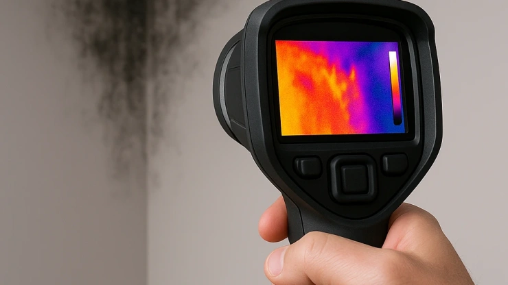 Μηχάνημα εντοπισμού υγρασίας με θερμοκάμερα
